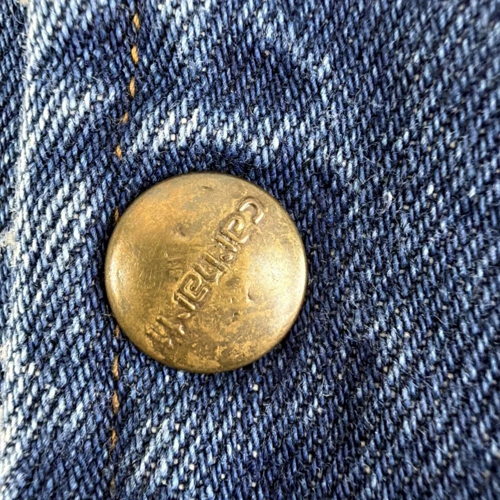 VTG 80's Carhartt Denim Western Style Vest Sherpa Lined Workwear Outerwear XXL - Picture 5 of 11